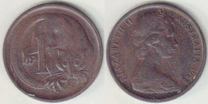 1968 Australia 1 Cent (gVF) A003007